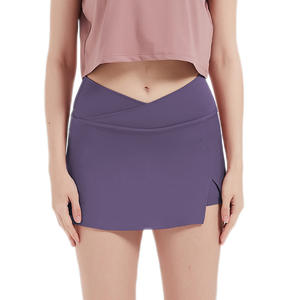 Aoyema 2024 moda donna con taglio a V nuovo due pezzi con tasche a vita alta su misura abito da Golf sportivo gonne Fitness 2 in 1 - Product Image 4