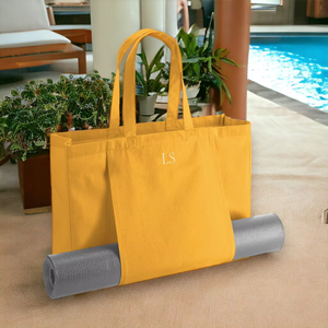 Custom Logo Letter Pattern Lifestyle Shopping Large Capacity Multifunctional Eco-friendly Cotton Canvas Tote <b>Bag</b> Sturdy Yoga <b>Bag</b> - Product Image 2