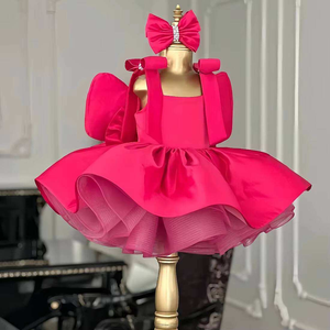 Abito Elegante di Lusso per Bambine da 1-12 Anni, <span class=keywords><strong>Vestito</strong></span> da Cerimonia con Maniche Corte, Motivi a Farfalla e Fiori, con Fascia per Capelli, Collezione 2026 - Product Image 1