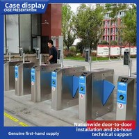[Installation incluse] Barrière de contrôle d'accès scolaire à reconnaissance faciale pour campus, en acier inoxydable 304, système intelligent à poussoir pour cartes et QR codes