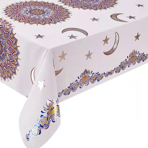 Muslim plastic pvc ramadan party decorations table cloth