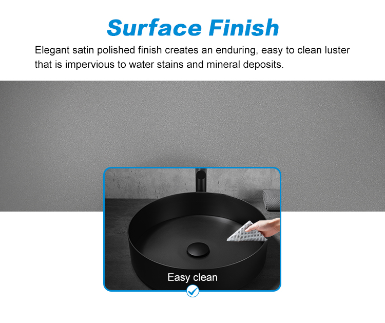 Factory Direct China Black Bathroom Wash Basin Sink Wash Stainless Steel Top Wash Basin