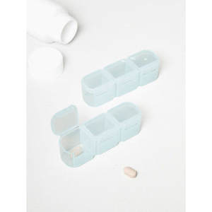 Organizador semanal de pastillas de PP Contenedores de 2 pastillas divididos en 3 partes-para almacenar medicamentos para el desayuno, el almuerzo y la cena - Product Image 1
