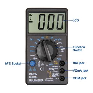 Multimètre aviomètre compact DT700C série 830 avec fonction de test de température et grand écran – Le petit multimètre populaire - Product Image 2