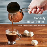 Cafetière turque en acier inoxydable pour cuisinière, Cezve Ibrik, pour la préparation du café et du thé, et le chauffage du lait, pour la maison, la cuisine, les cafés et les restaurants, vente en gros