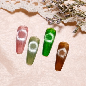 Colle à ongles effet œil de chat, série œil de chat avec gel UV rétro scintillant effet cristal éclatant pour nail art - Product Image 2