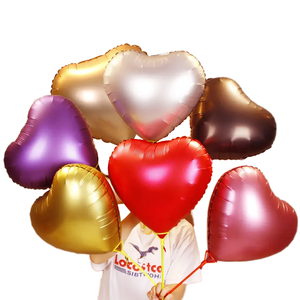 50 Stück 18-Zoll Herzförmige Matte Metall-Chrom-Farbene Folienballons für Hochzeit, Geburtstag, Babyparty, Partyzubehör - Product Image 2