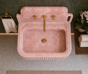 Lavabo de salle de bain contemporain en résine de luxe, aspect marbre et quartz, pour meuble sous-vasque, design moderne et sanitaire - Product Image 4
