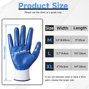 Gants industriels durables, antidérapants et résistants à l'usure, gants en nitrile bleus - Product Image 3