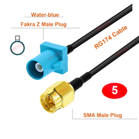 Câble adaptateur d'antenne universel Fakra-Z mâle vers SMA mâle pour GSM GPS DAB TV Antennes RG174 Câble