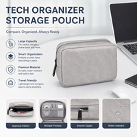 Tas Organizer Elektronik Portabel PU dengan Logo Kustom Grosir untuk Hard Disk & Power Bank