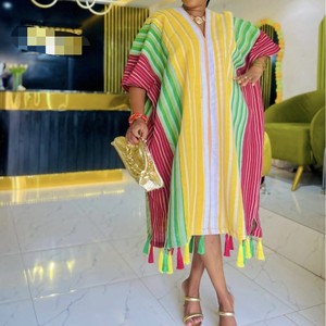 Nuevos Vestidos Holgados con Flecos Africanos para Mujer, Estilo Manga Murciélago, Frescos y Hermosos - Product Image 4