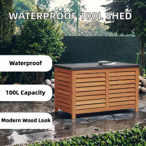 Armario de Almacenamiento para Jardín SDGS007, Caseta para Herramientas con Parte Superior Abierta, Estructura de Madera, Capacidad de 100L, Moderno, Ecológico, Tratado Térmicamente, para Patio Trasero - Product Image 2