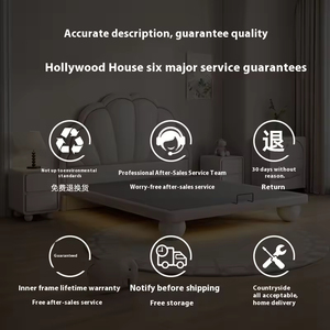 Letto Principessa <span class=keywords><strong>di</strong></span> Lusso per Bambini <span class=keywords><strong>in</strong></span> Stile Francese con Finiture <span class=keywords><strong>in</strong></span> Pelle, Design a Petalo, Struttura <span class=keywords><strong>in</strong></span> Legno Massello, Ottimo <span class=keywords><strong>Regalo</strong></span> per la Cameretta delle Bambine - Product Image 6