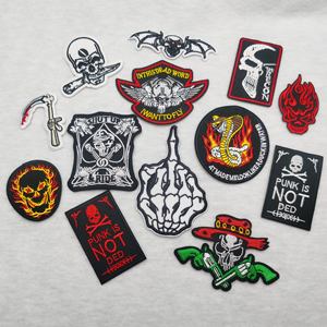 Stile Punk <span class=keywords><strong>Rock</strong></span> Roll ricamato banda di metallo Patch personalizzato ricamo all'ingrosso Patch per felpe abbigliamento accessorio indumento - Product Image 5