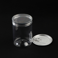 Pot en PET transparent de 240 ml (8 oz) à large ouverture avec couvercle à vis, qualité alimentaire, fournisseur Nestl pour gâteaux, sucre, épices et bonbons
