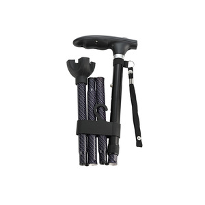 Folding Cane With <b>Lights</b> Adjustable Aluminum Alloy 85-97cm Four Legged Non Slip Walking <b>Stick</b> For Elderly - Product Image 2