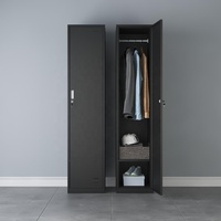 Armoire de rangement verticale en acier robuste et réglable avec serrure pour vêtements, idéale pour chambre, salle de sport, hôtel