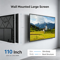 TV LED LCD Pintar Android 15 Layar Mega 110 inci 4K UHD dengan Bingkai Logam dan Kaca Temper untuk Hiburan Home Cinema