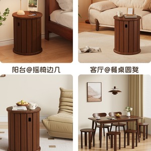 Solid wood stackable round <b>stool</b>, home use, stackable side <b>table</b>, low <b>stool</b>, modern <b>dining</b> <b>stool</b>, new Chinese style <b>dining</b> - Product Image 3