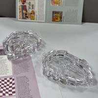 EN STOCK Boîte en plastique ondulé transparente rectangulaire avec couvercle rotatif, 2 compartiments, vide, pour fards à paupières