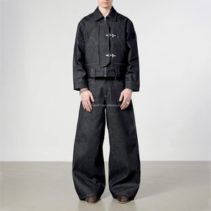 Giacca da Lavoro Bomber Corta da Uomo in Jeans <span class=keywords><strong>Denim</strong></span> Personalizzata Stile Carpentiere Meccanico con Chiusura a Moschettone da Pompiere - Product Image 3