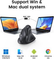 UGREEN MU008 Mouse Nirkabel Vertikal Bluetooth Ergonomis 5 Tombol 1000/1600/2000/4000 DPI 2.4G untuk Laptop PC Komputer