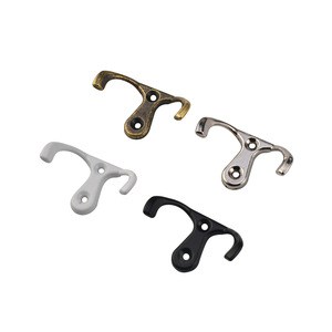 Double <b>Hook</b> Wall Mounted Coat And Cap Hanger Antique Bronze Black White Silver Brass Corner Shape Wardrobe <b>Kitchen</b> Bathroom - Product Image 5
