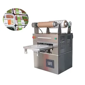Penyegel baki panas Manual makanan kualitas tinggi, mesin kemasan penyegel nampan makanan segel atas meja digunakan