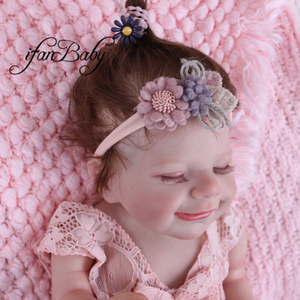 Fotografía suave y cálida Flor de fieltro de <span class=keywords><strong>lana</strong></span> en diadema elástica de nailon accesorios para el cabello de niña - Product Image 6
