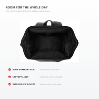 Sac à dos Oxford durable 20 à 35L pour affaires, voyages et école, couleur unie, bretelles à coussin d'air, fermeture éclair et fermoir