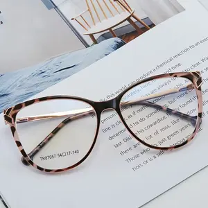 TR90眼镜架猫眼平镜平纹防蓝光眼镜架镜片弹簧铰链近视光学眼镜