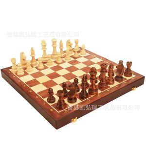 Tablero de ajedrez magnético de madera transfronterizo, tablero de ajedrez plegable, juego de mesa, juego educativo para adultos y niños, damas - Product Image 3