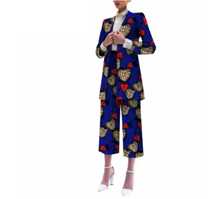Limanying Well made jacket and pants set ankara fabric african wax print hollandais cotton ladies suits office wear for women