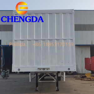 Prix bas Nouveau 2 Essieux 3 Essieux 30 40 50 60 Tonnes Long Van Remorques Box Cargo Semi <span class=keywords><strong>Remorque</strong></span> à vendre - Product Image 3