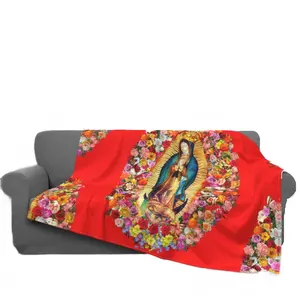 Lady Of Guadalupe vergine maria cattolica messico coperte morbida flanella stampa 3D la nostra coperta religiosa per divano biancheria da letto per ufficio