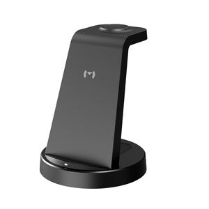 Soporte de <span class=keywords><strong>cargador</strong></span> inalámbrico magnético para teléfono 3 en 1 Estación de carga inalámbrica para teléfono Base de carga inalámbrica con <span class=keywords><strong>Airpods</strong></span> LED - Product Image 1