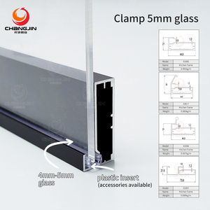 Profilés en aluminium peu encombrants <span class=keywords><strong>pour</strong></span> <span class=keywords><strong>cadre</strong></span> de porte d'armoire adaptés aux placards de cuisine petits espaces de vie - Product Image 2