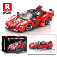 Briques de construction DIY Super Voiture de Course Compatible avec les Grandes Marques Modèle de Véhicule Détailné et Abordable pour les Collectionneurs et les Passionnés