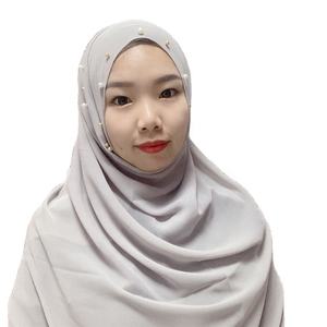 ラインストーンストーンムスリムヘビーシフォンインスタントイスラムスカーフアバヤヒジャーブヴィンテージクリスタル売れ筋マレーシア女性マルチカラー - Product Image 1