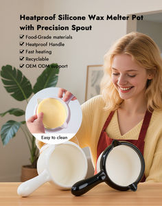 Bol en cire de silicone authentique du fabricant avec poignée, nouveau, facile à nettoyer, antiadhésif, non toxique pour chauffe-cire - Product Image 2