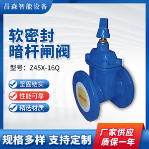 Vanne à opercule Z45X-16Q en fonte ductile à joint souple, type à bride, pour eau à température normale, pression moyenne, à opercule simple - Product Image 3