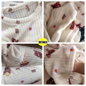 Pijamas Femininos Quentes de Outono Inverno Conjuntos de Roupa de Dormir de Fleece Espesso com Estampa de Desenho Animado - Product Image 6