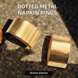 Anillos de Servilleta de Metal con Puntos Creativos, Diseño Clásico con Galvanoplastia Texturizada para Decoración de Mesas de Hotel - Product Image 3