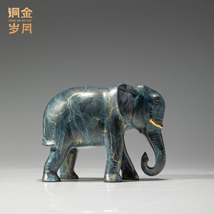 Copper Art Workshop Brass <b>Elephant</b> Ornament Antique Weathering Feng Shui Desk Decor Office Living Room Decoration - Product Image 4