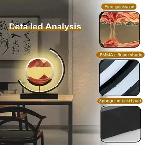 Lámpara de Noche con Arena Movediza, Arte Dinámico de Arenas Movedizas, Pintura de Arenas Movedizas, Lámpara de Arena Rápida, Arte de Arenas Movedizas, Lámpara de Escritorio Moderna - Product Image 3