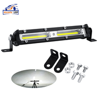 Barra de luz de trabajo LED ultrafina de 7 pulgadas y 18W, luces de remolque SUV a prueba de polvo COB de una sola fila para iluminación Exterior de coche todoterreno 4x4