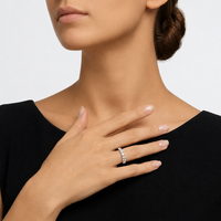 Bague Moissanite Classique Vintage en Argent S925 avec Gemme Ronde VVS Scintillante, Monture Demi-Éternité Certifiée GRA, Cadeau Quotidien ou d'Anniversaire