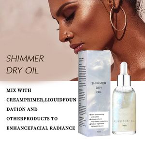 Etiqueta privada Vegan <span class=keywords><strong>Make</strong></span> <span class=keywords><strong>Up</strong></span> <span class=keywords><strong>Glow</strong></span> Body Face Illuminating Makeup Liquid Highlighter Diamond Holographic Shimmer Oil - Product Image 2