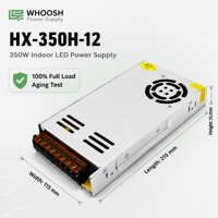 Alimentation LED HX-350H-12 AC/DC SMPS 12V 350W à sortie unique pour éclairage et affichage intérieur